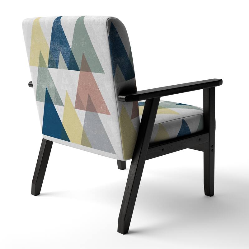 Designart "Geometrical Composition Triangles II" Upholstered Modern